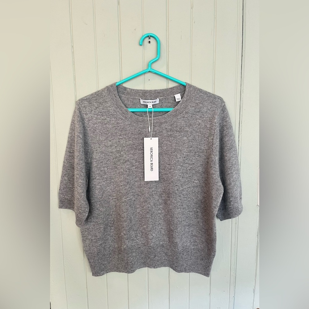 New Veronica Beard Shana Cashmere Sweater - charcoal - M